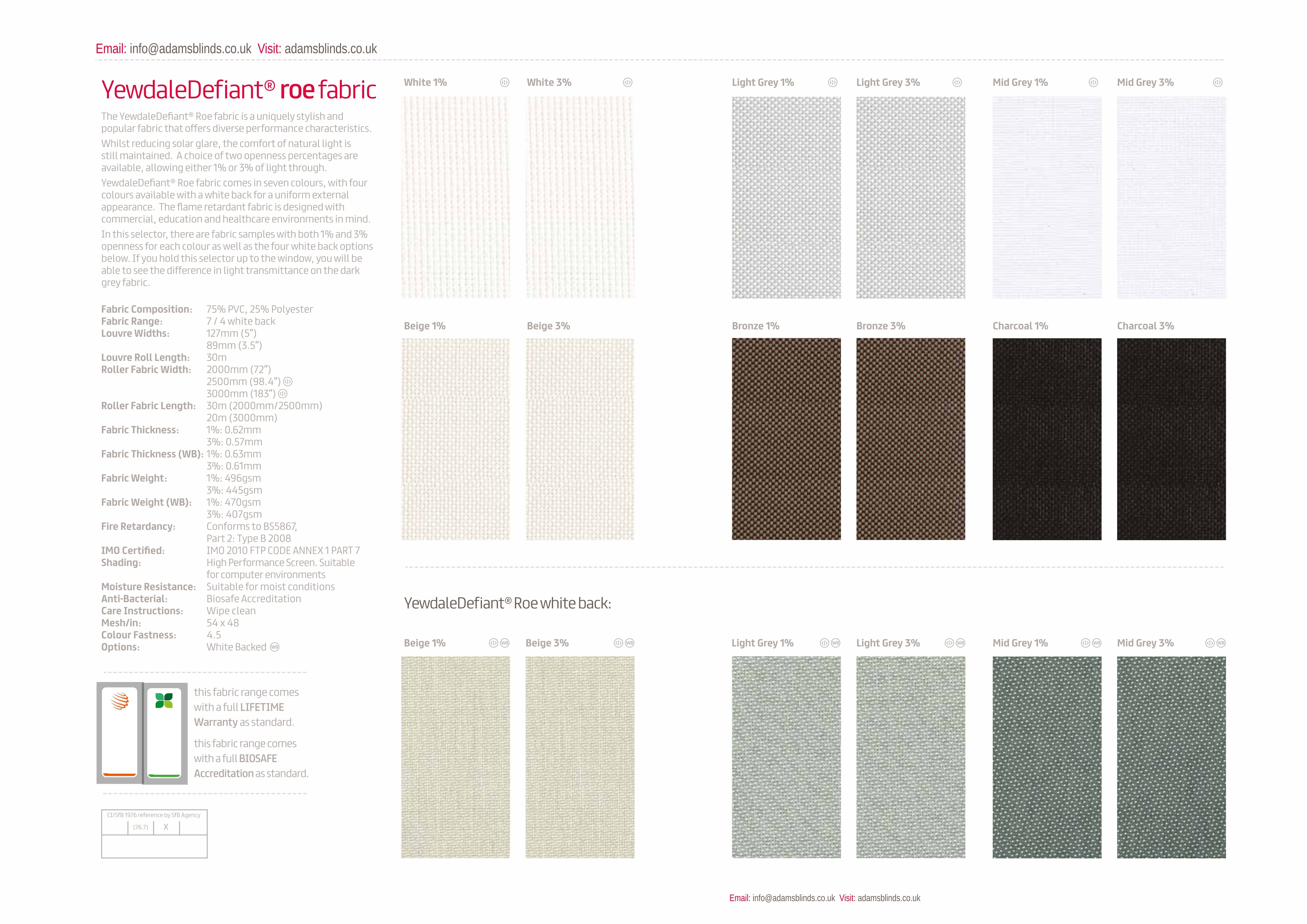Yewdale Blind Fabric Collection